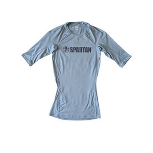 Spartan By Craft Light Blue Compression Short Sleeve Shirt Rash Guard Sz M Mens